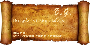 Bulyáki Gusztáv névjegykártya